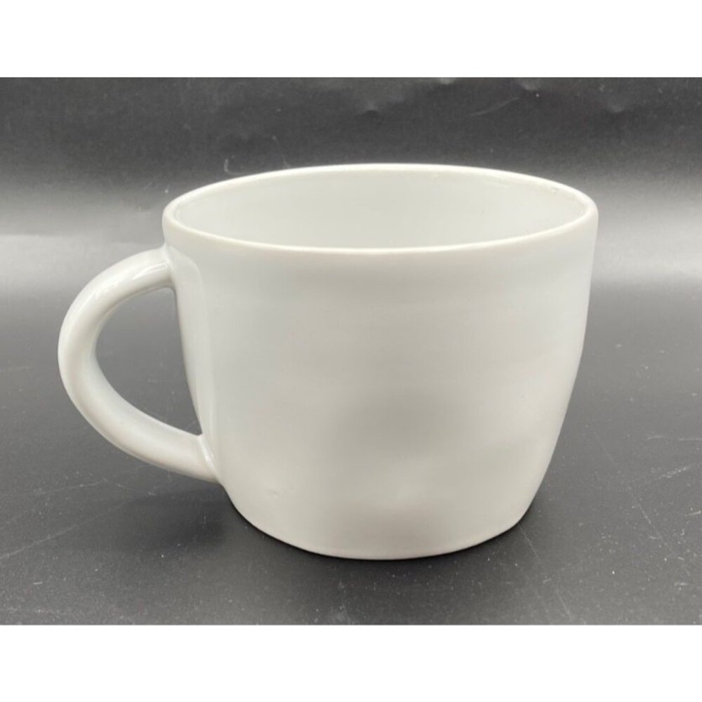 White Ceramic Coffee Mugs Set of 4 Made in Portugal Organic Pottery White Compan